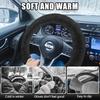 Wuyaoyao Fuzzy Car Steering Wheel Cover, 15'' Soft Auto Steering Wheel Protector For Warm Winter, Elastic Anti-Slip Fluffy Wheel Covers, Car