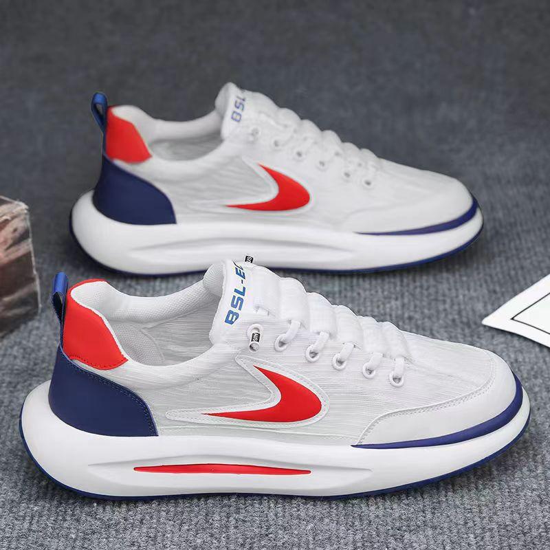 Sportowe buty męskie lato nowe buty casualowe oddychające z siateczki z jedwabiu rybiego miękka podeszwa wygodne wszechstronne buty casualowe trendy