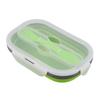 Silicone Lunch Picnic Food Fruit Box with Fork Fold able Telescopic Stretchable Container