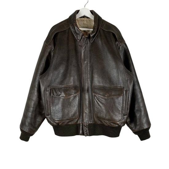 

Чоловіча шкіряна куртка Noora A2 Military Bomber Lambskin - Чоловіча куртка преміум-класу Cockpit Pilot ручної роботи XL коричневий