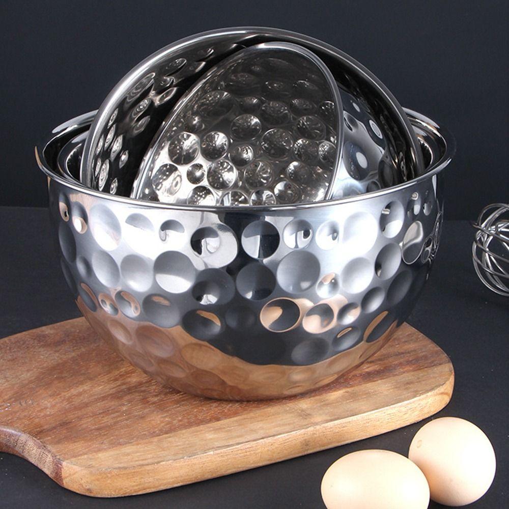 Hammer Point Salad Plate Stainless Steel Baking Mixing Cooking Bowl Fruit Bowl Kitchen