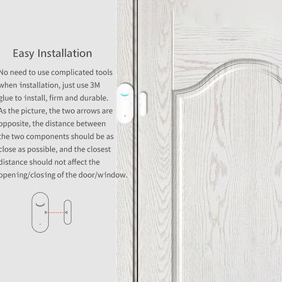 Capteur de porte WiFi intelligent Alarme de contrôle sans fil Sécurité de la maison Portes et Fenêtres sans fil Matériau ABS Blanc
