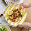 Yellow Stripe Ceramic Dinner Plate Set
