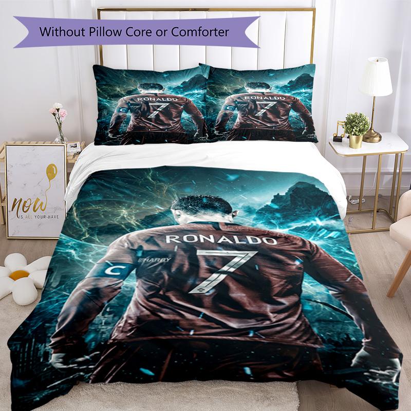 Set Biancheria da Letto Cristiano Ronaldo Traspirante Copripiumino con Federe Biancheria da Letto Decorativa per Camera da Letto Decorazione Casa Regalo di Compleanno