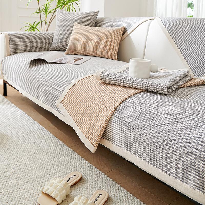 Cotton Sofa Cushion Four Seasons Universal Non-Slip Fabric Linen Coarse Cloth Modern Simple Cover Cover Backrest Cover Towel Cushion