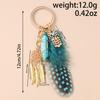 Bohemia Tassels Feather Keychain Women Girl Turquoise Key Ring Pendants for Handbag Decor DIY Handmade Key Chain Jewelry Gifts