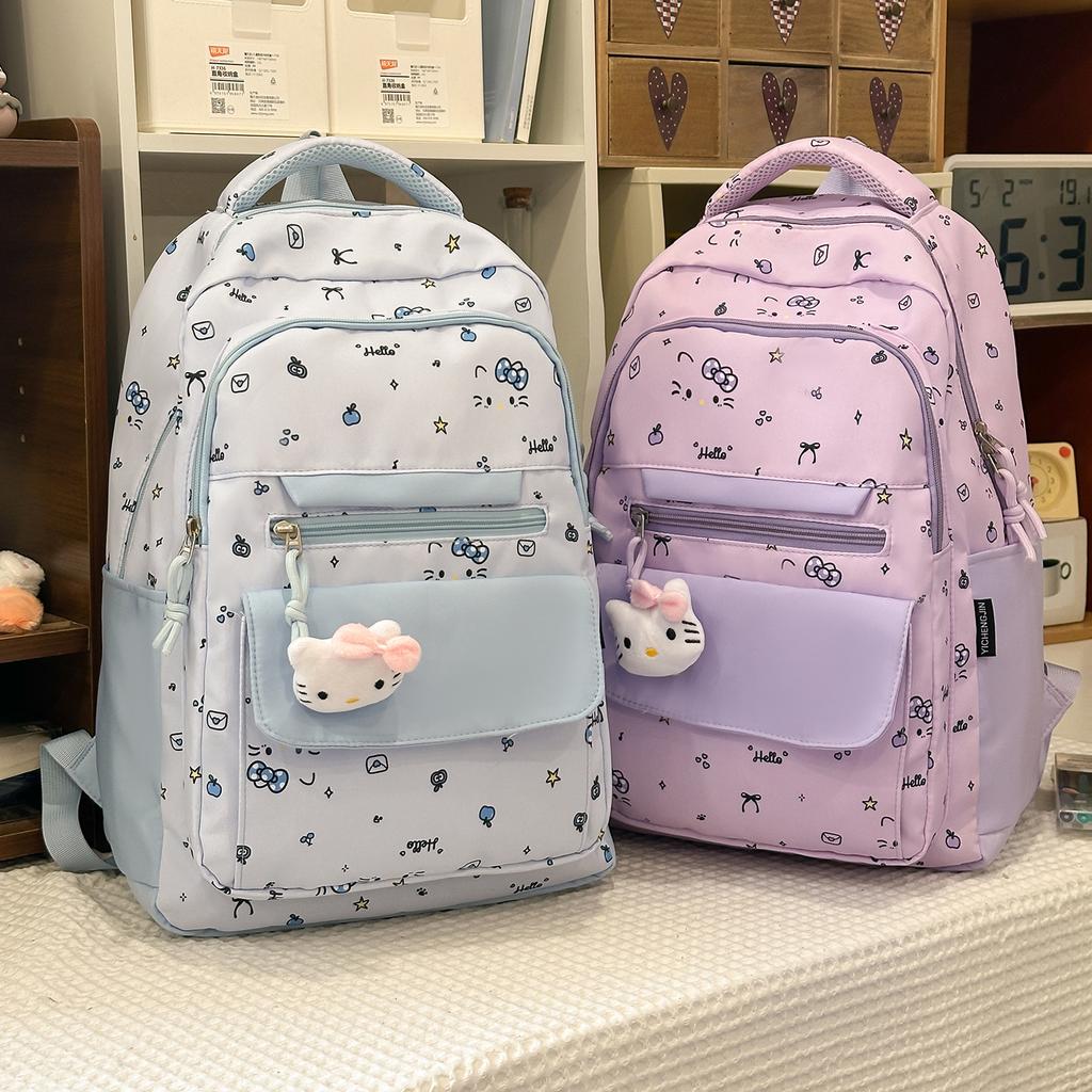 Schoolbag Junior High School High School Student Schoolbag Female Cute Bow Kitten Backpack College Style Cartoon Small Fresh Backpack