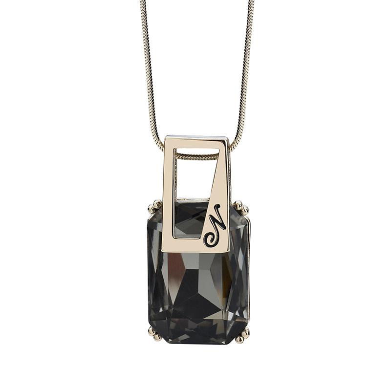 Crystal Necklace Pendant Long Three-Dimensional Geometric Sweater Chain Personalized Versatile Clothes Pendant Tide