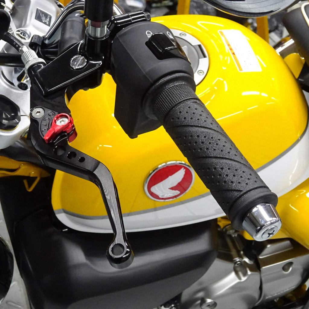 H24m2 All Black Matte Honda Brake and Clutch Compatible with Monkey GROM Levers, 6-Level Adjustment, Telescopic, GB350, 125, 400X, CBR400R, CL250,