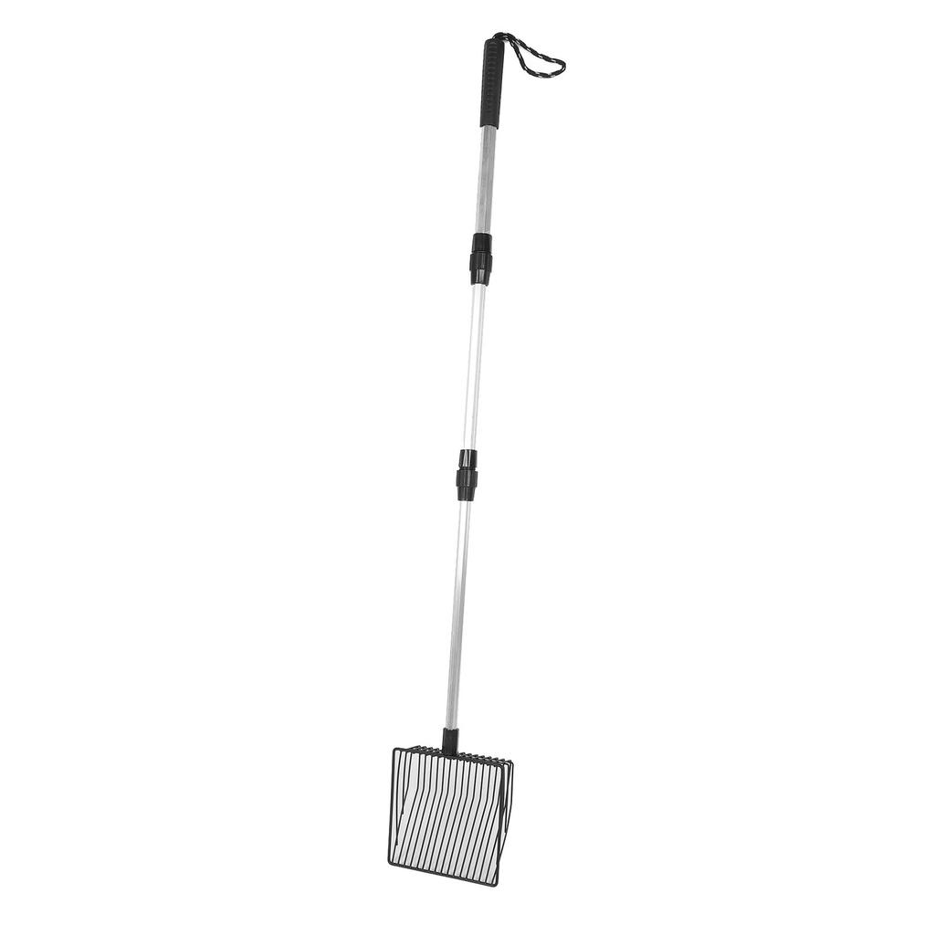 Extendable Cat Litter Scoop Lightweight Versatile Fine Screen Long Handle Metal Chicken Coop Poop Scooper
