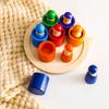 Montessori Regenbogenpuppe Holzspielzeug Naturholz Baby Hands-on Bildungsspielzeug Puzzlespiel Regenbogenbaustein Kinderspielzeug