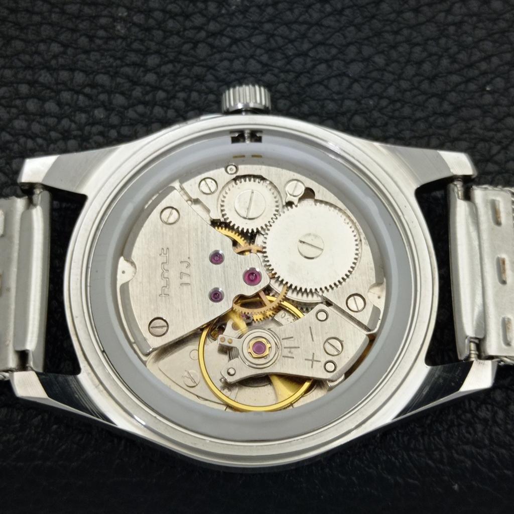 HAND-WINDING VINTAGE HMT INDIAN MENS BLACK COLOR DIAL WATCH A440962-4