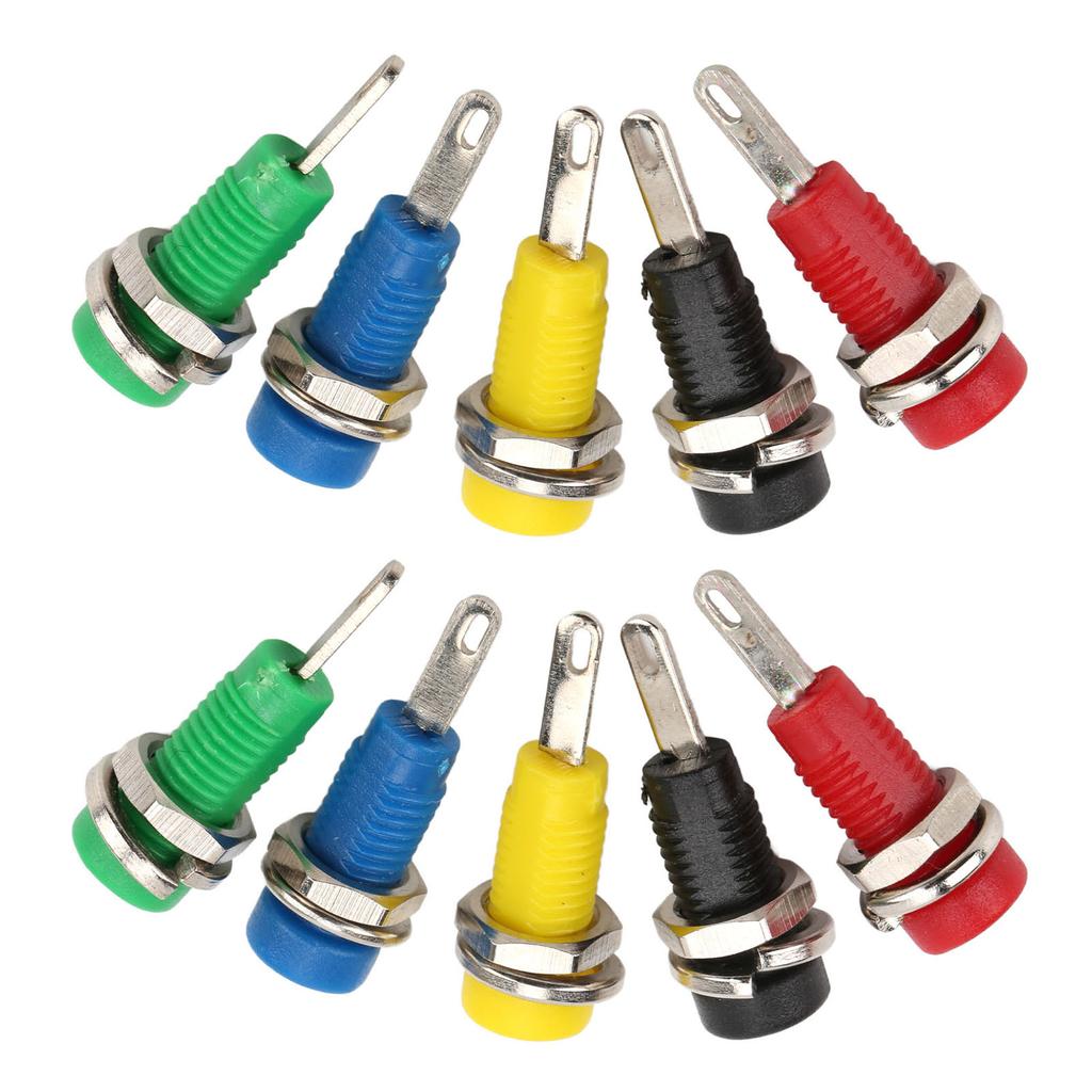 J.40003 2mm Einbaubuchse 5 Farben 30Vac?60VdcMaximum.10A Bananenbuchse mit Blattfeder für