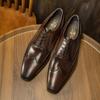 Spring and Summer Business Dress Men's Leather Shoes Small Square Head Men's Shoes Breathable Feet