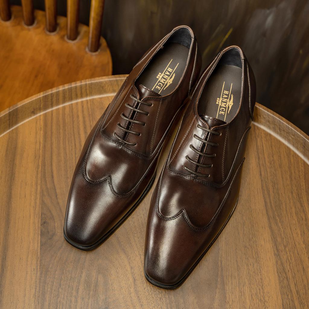 Spring and Summer Business Dress Men's Leather Shoes Small Square Head Men's Shoes Breathable Feet