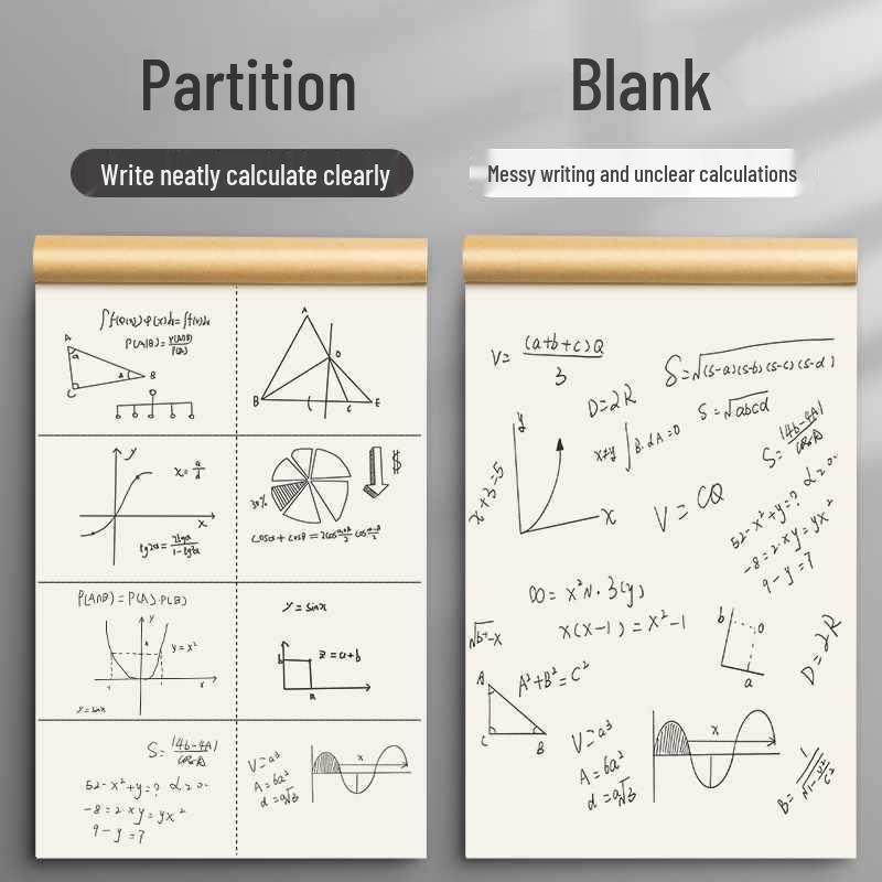 Thickened Draft Paper Book for Junior High and High School Students with Sections