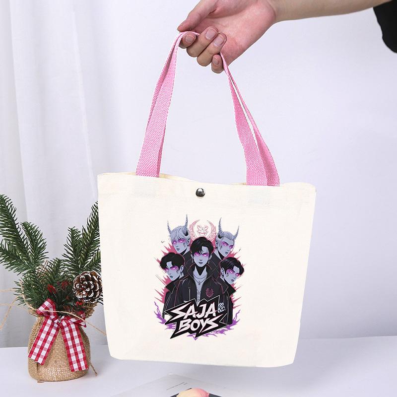 K-Pop Anime Cartoon Printed Student Large Capacity Portable Shoulder Bag Fashion Casual Canvas Bag