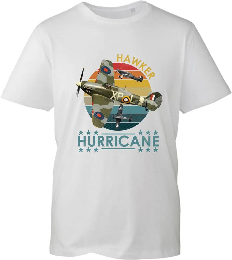 Hawker Hurricane UK Vintage TShirt WWII RAF Fighter Jet British Unisex Cotton ONeck Summer Short Sleeve Casual Mens Tshirt S