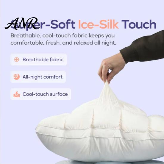 Comfortable Head Cushion Puff Cooling Pillow, Soft Breathable Quilted Sleeping Machine Ventilated Sleep Pillow Washable, Fluffy Cloud-like for