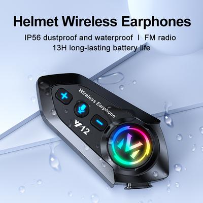 Helm Bluetooth Headset FM Radio Lautsprecher Stereo High Definition 3D Sound IPX6 Wasserdicht RGB Licht BT5.4 Automatische Anrufannahme