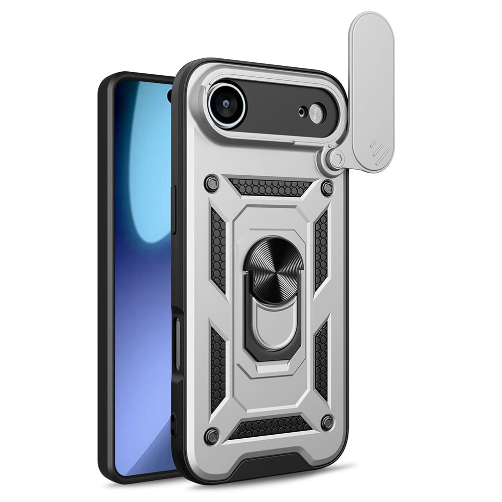 AMORUS For iPhone 17 Air Case Kickstand PC+TPU Phone Cover with Camera Lens Slider