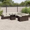 VidaXL Garden Furniture Set and Cushions 11 Pcs Brown Braided Resin 3269433
