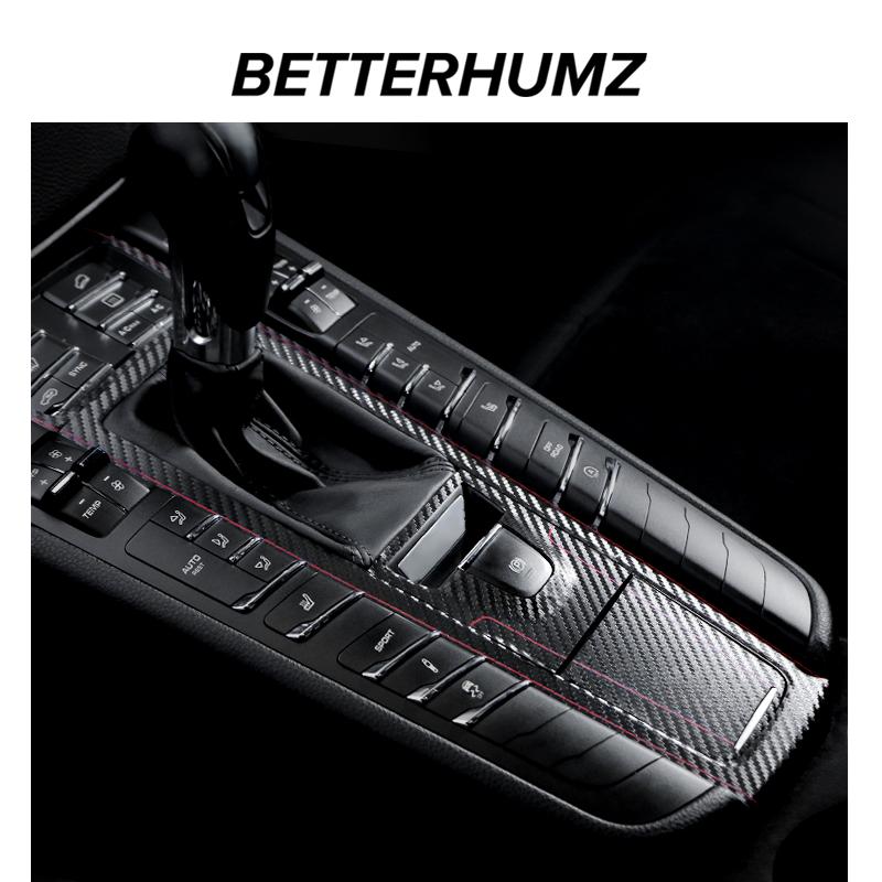For Porsche Macan 2014-2025 Made of Alcantara Center Console Gear Shifter Panel Trim Sticker Car Interior Tuning Accessories