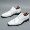 2025 new casual leather shoes men's autumn British style versatile fashion men's formal wear business white trendy shoes