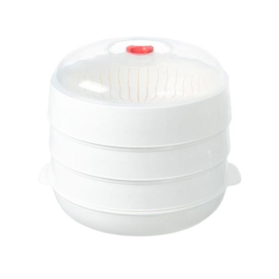 Microwave Vegetable Steamer Food Grade Transparent Plastic Cookware Reusable Kitchen Cooking Steamer for Dumplings Vegetables