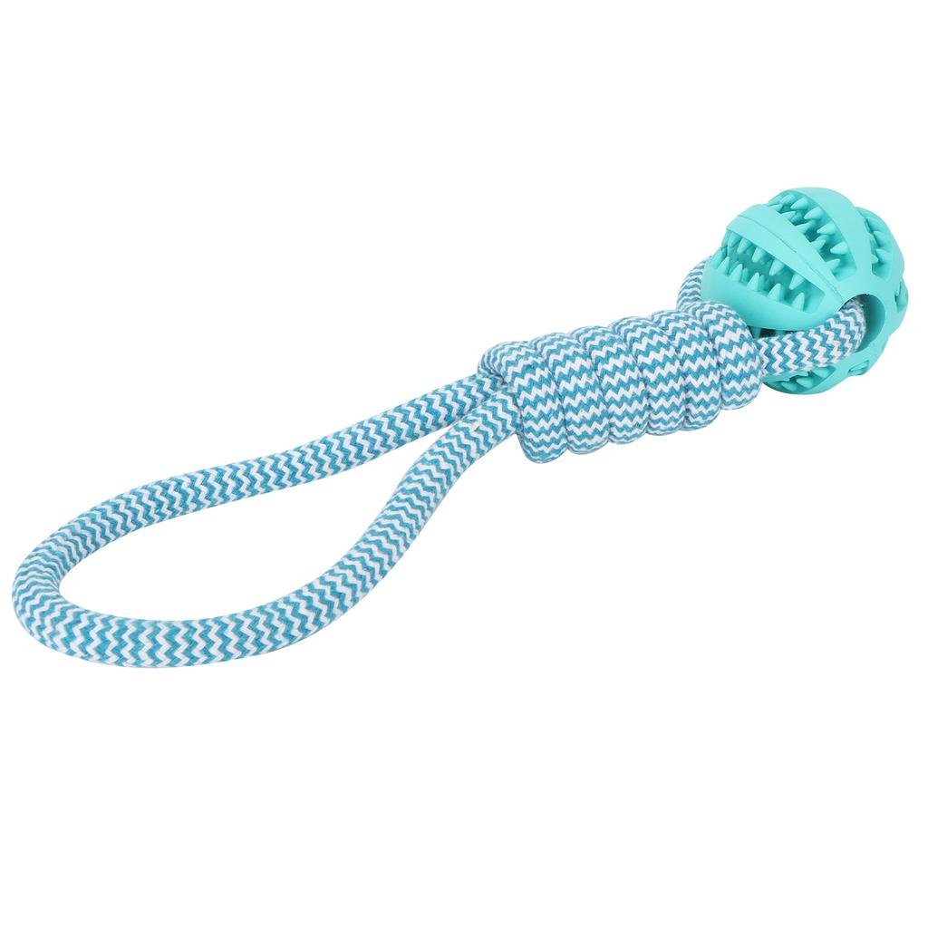 Cotton Rope Outdoor Ball Dog Leakage Clean Teething Rubber Chewing Toys Pet SupplyBlue