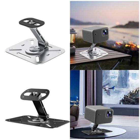 Supporto per Proiettore in Lega di Alluminio Rotazione a 360 Gradi Altezza Regolabile Robusto 3-in-1 Supporto per Proiettore da Scrivania a Parete a S