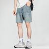 Dmo Shorts in Denim Morbido Tencel Ultra-sottili da Uomo Larghi Dritti Casual Elasticizzati Versatili a Tre Quarti Tendenza Estiva