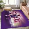 ACF Fiorentina Football Club Area Rug, Purple Background Logo Floor Mat, Non Slip Carpet for Living Room Bedroom, Sports Home Decor Indoor Rug