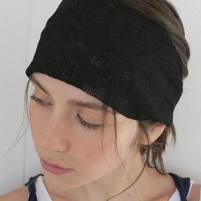 Lace Leaf Mesh Hair Band_Black