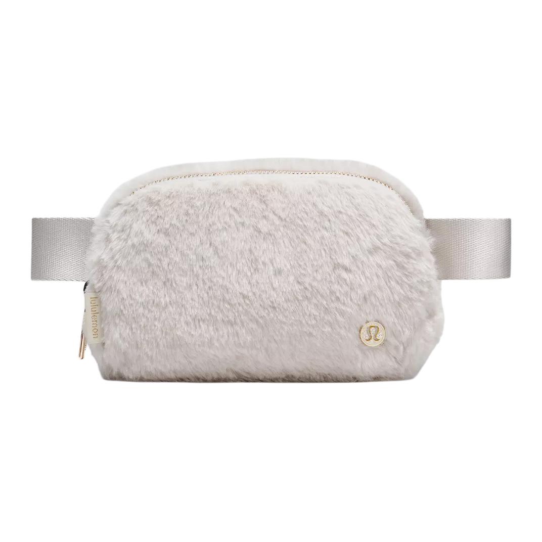 Lululemon Everywhere 1L Fashion Simple Polyester Waist Bag Women bags Natural-Ivory Gold LU9DL2S-073288 Natural & Ivory & Gold