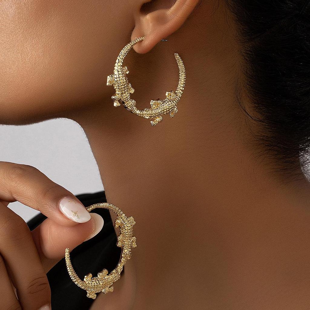 Euro-American Crocodile Earrings