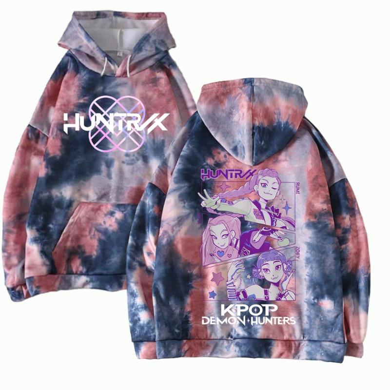 Anime Kpop Cazador de Demonios Moda Sudadera con Capucha para Mujer Sudadera Anime Harajuku Jersey Tops para Niños Ropa de Calle