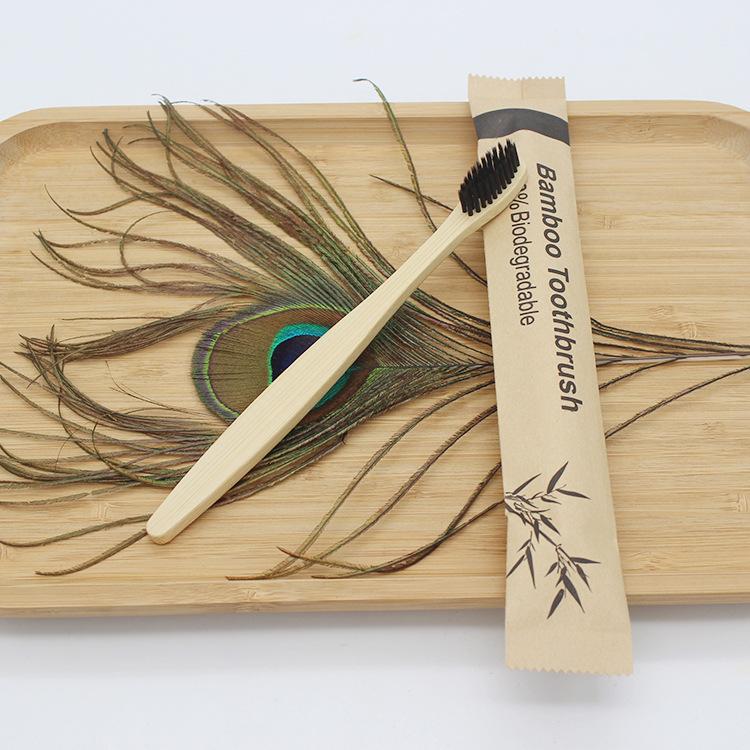 Bamboo Toothbrush Natual Color Individual Package Multiple Color Bristles High Quality Dental Clinic Eco Friendly Material