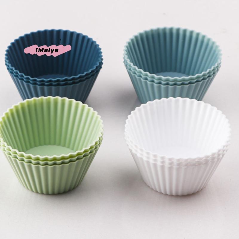 12/24Pcs Silicone Cake Mold Round Shape Baking Molds for Cupcakes Pudding Jelly Cups Pastry Home Kitchen Bakeware BPA Free