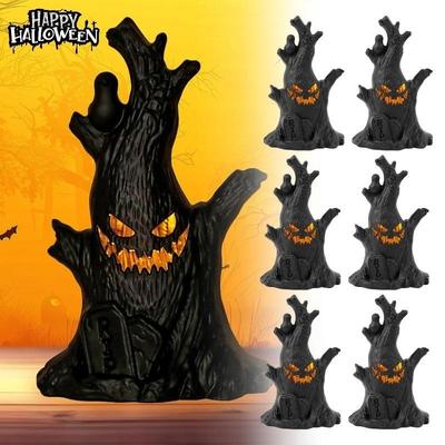 Świecąca dekoracja festiwalowa pnia drzewa ducha na Halloween Świecące lampki Halloween Dekoracja pnia drzewa ducha Twarze duchów