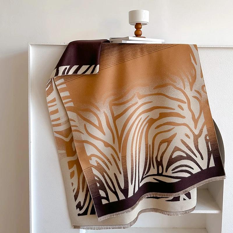 2025 NEW Brand Women Two-Sided Print Scarf Imitation Cashmere Soft Warm Pashmina Shawl Winter Coldproof Windproof Blanket Scarf