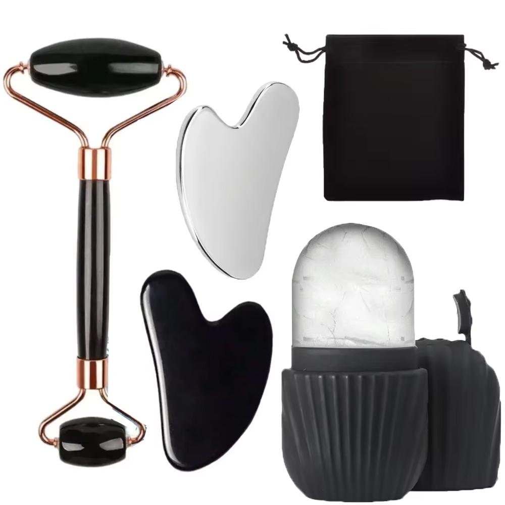 Facial Roller Gua Sha Set Stainless Steel Scraping Board Silicone Ice Face Roller Mold Skin Care Massage Face Skin Care Tools
