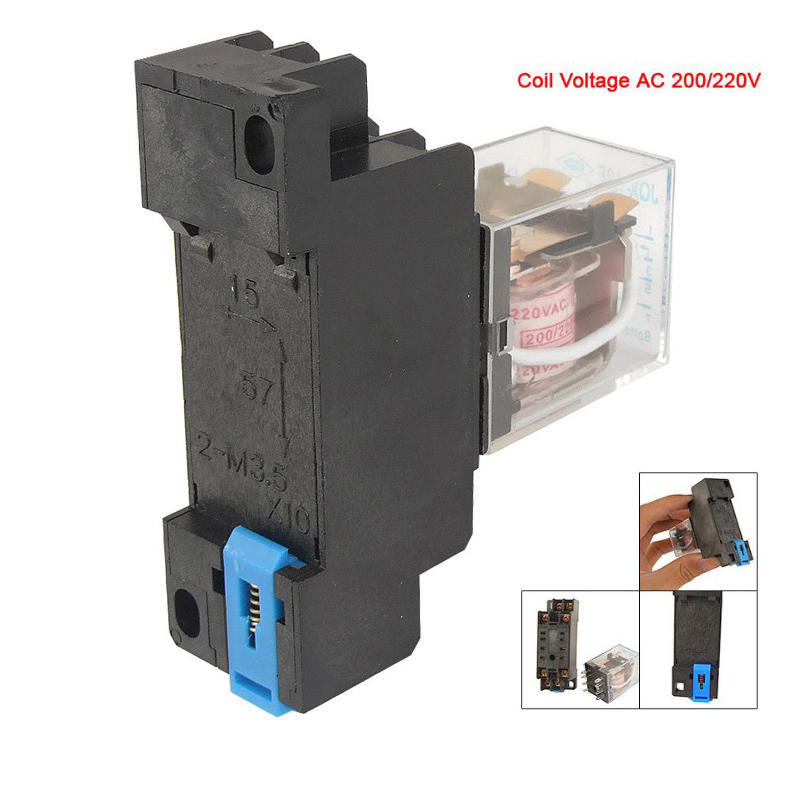 JQX-13F AC 24V 220V Coil 8 Pin 2NO 2NC Power Relay w PTF08A Base Socket LW
