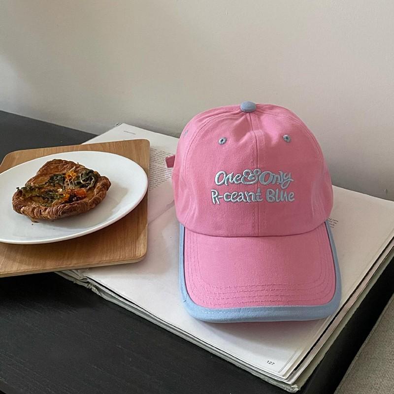 Women Baseball Cap Solid Color Plain Color Embroidered Stitching Stitched Alphabet Lettering Duck Tongue Cap Outdoor Adjustable Men Sun Visor Hat