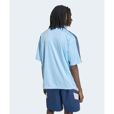 Originals Collared Goalie Loose Striped Pullover Short Sleeve T-Shirt Unisex Tops KW5992
