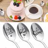 Edelstahl-Tafelgeschirr Valentinstag Jubiläum Kaffeelöffel Weihnachts-Löffel Gravierter Löffel Teelöffel