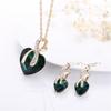 1 Set Women Necklace Earrings Heart Pendant Faux Crystal Jewelry Sweet Long Lasting Jewelry Set for Wedding