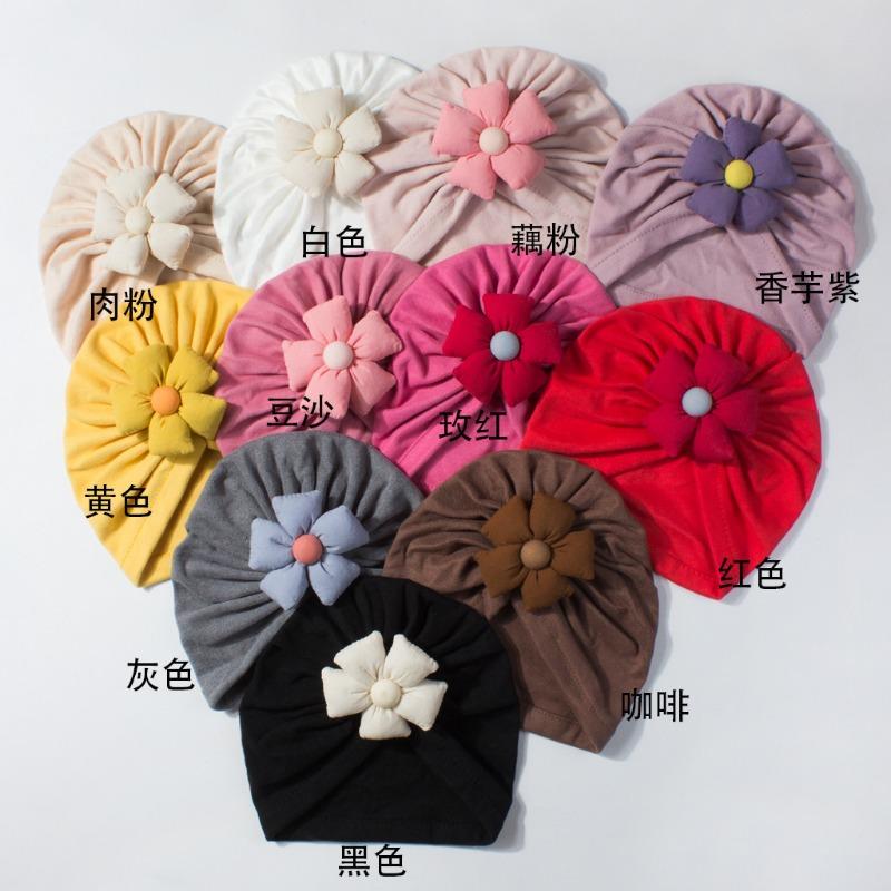 

New children s hats, cute five-petaled flower baby pullover hats, soft and comfortable baby caps