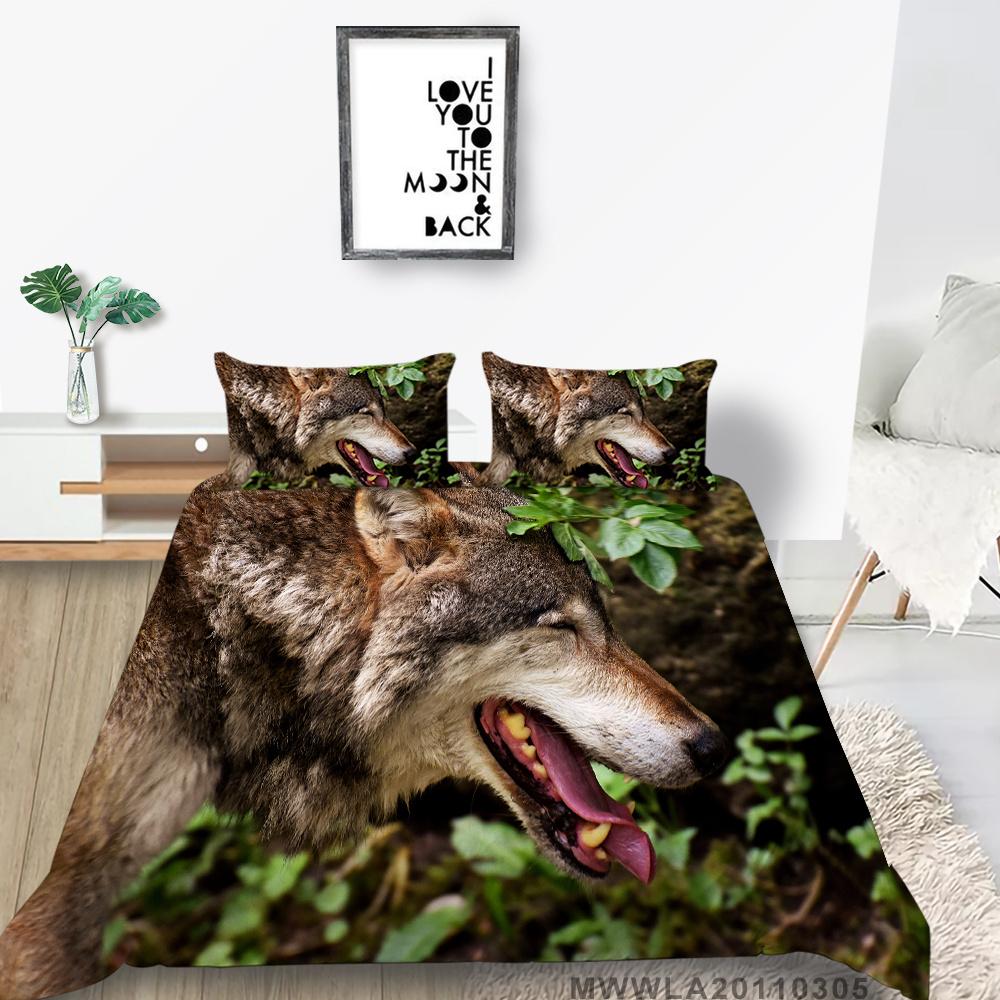 

Комплект постельного белья, домашний текстиль, постельное белье с наволочкой, постельное белье с волком, 2/3 шт., пододеяльники для мальчиков, мужчин и женщин EU Single 135x200cm
