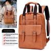 Ny datorväska, Ryggsäck för män, Rese- och utomhusväska i PU, Europeisk och Amerikansk Retro Multifunktionell Affärsväska, för Män